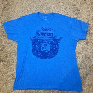 Official Smoky the Bear Blue Heather T-Shirt | Size L